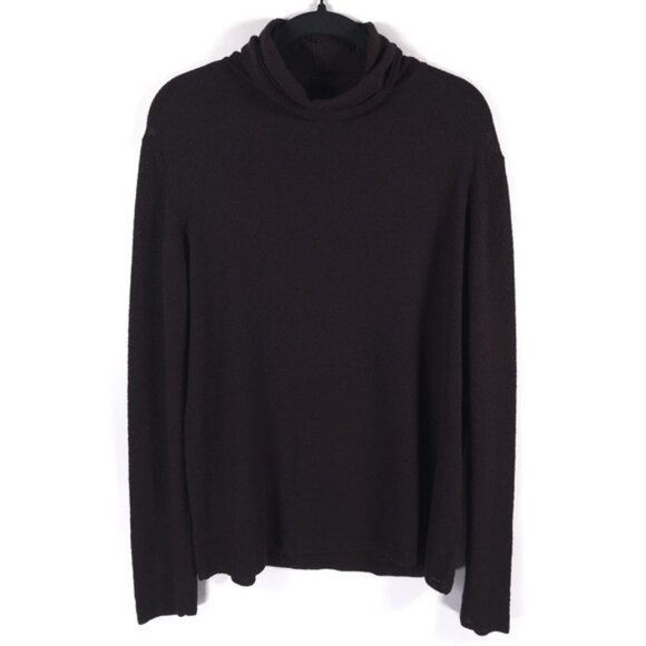 EILEEN FISHER 100%‎ WOOL HONG KONG MADE ITALIAN YARN Loose Turtleneck Top MEDIUM - Picture 2 of 11